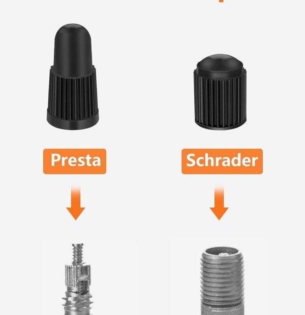 Schrader Valve and a Presta Valve