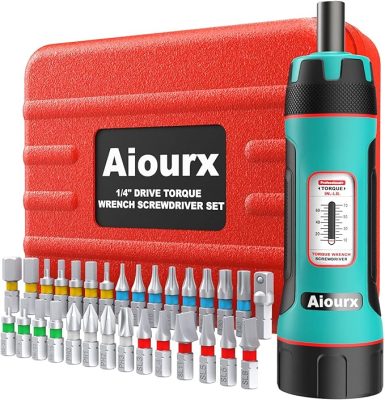 Aiourx 1/4" Drive Torque Screwdriver Wrench Set