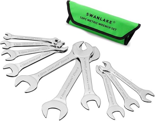 SWANLAKE 10Pcs Super-Thin Open End Wrench Set
